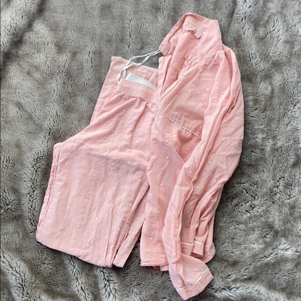 Pink and white Victoria's Secret pajama set